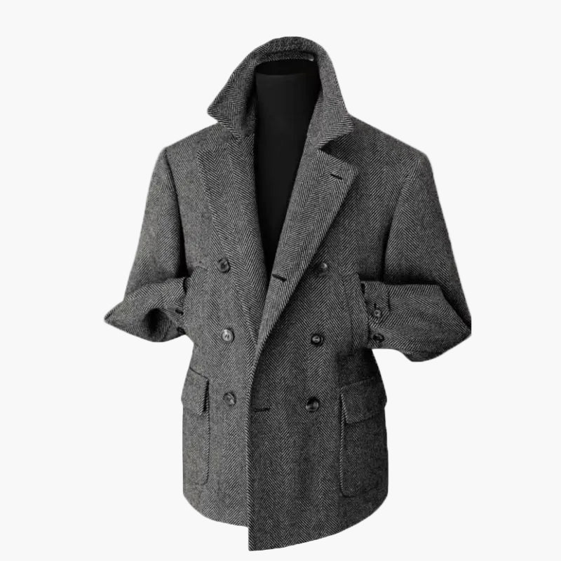 Veste blazer croisée style vintage pour homme – Élégance classique pour occasions habillées et décontractées - Image 12