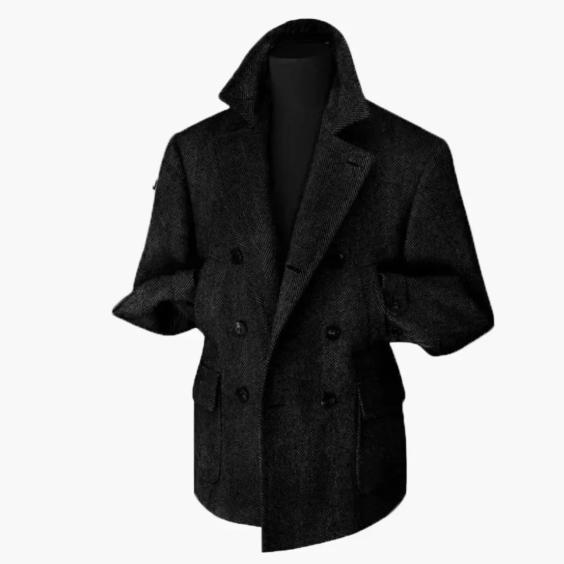 Veste blazer croisée style vintage pour homme – Élégance classique pour occasions habillées et décontractées - Image 13
