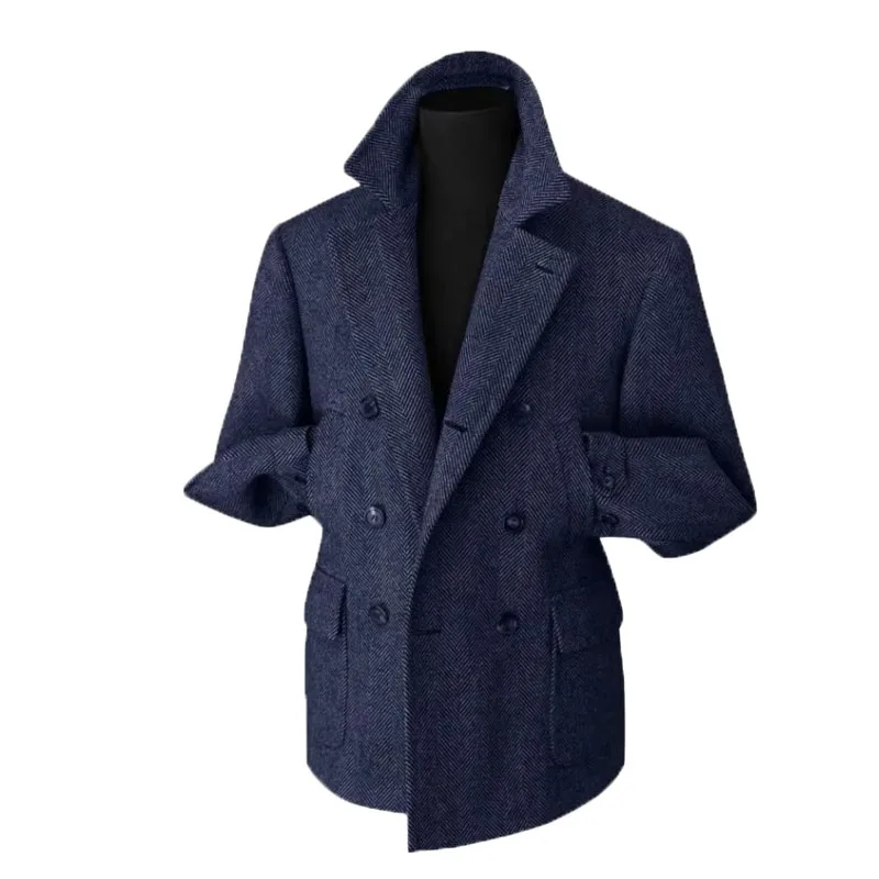 Veste blazer croisée style vintage pour homme – Élégance classique pour occasions habillées et décontractées - Image 15