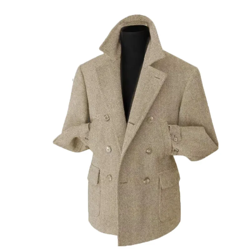Veste blazer croisée style vintage pour homme – Élégance classique pour occasions habillées et décontractées - Image 16