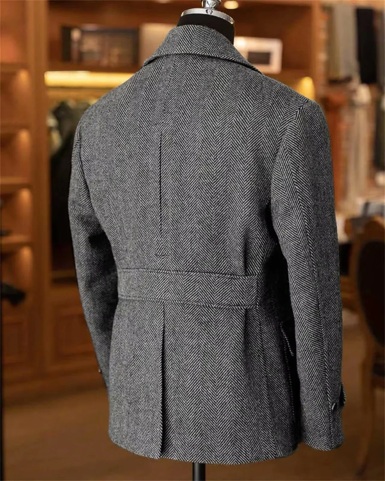 Veste blazer croisée style vintage pour homme – Élégance classique pour occasions habillées et décontractées - Image 4