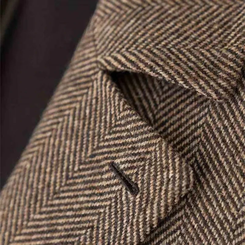 Veste blazer croisée style vintage pour homme – Élégance classique pour occasions habillées et décontractées - Image 5