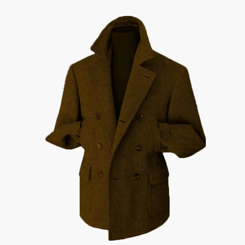 Veste blazer croisée style vintage pour homme – Élégance classique pour occasions habillées et décontractées - Image 7