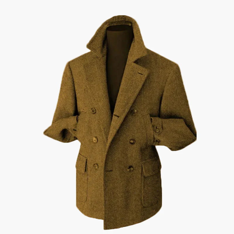 Veste blazer croisée style vintage pour homme – Élégance classique pour occasions habillées et décontractées - Image 8