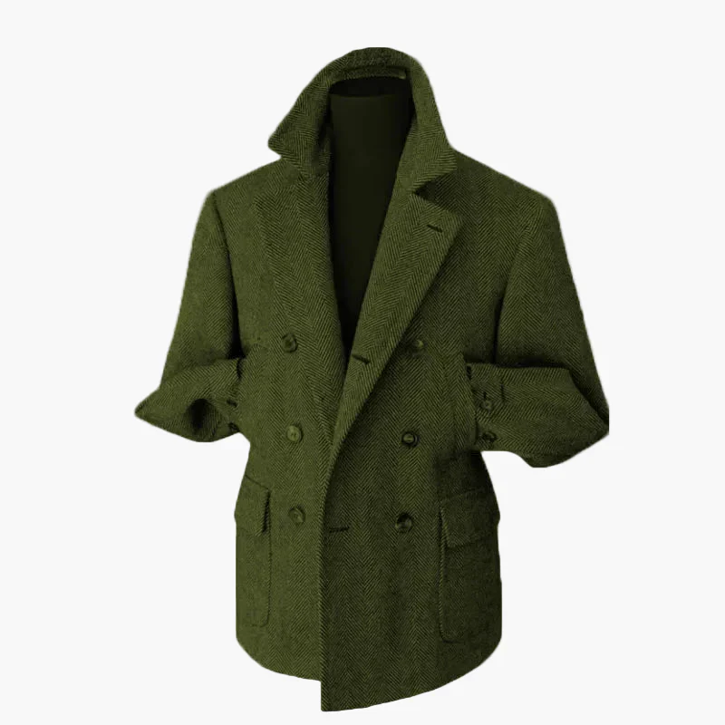 Veste blazer croisée style vintage pour homme – Élégance classique pour occasions habillées et décontractées - Image 9