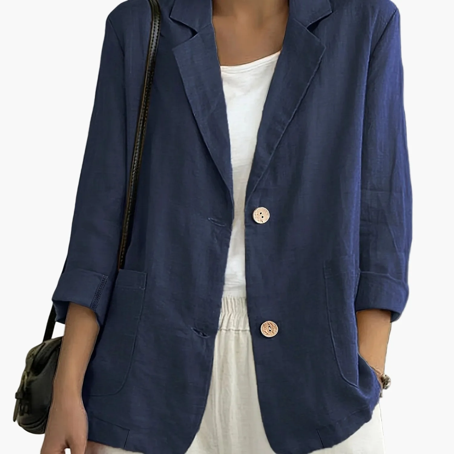 Veste blazer décontractée élégante pour femme à manches longues style urbain - Image 11