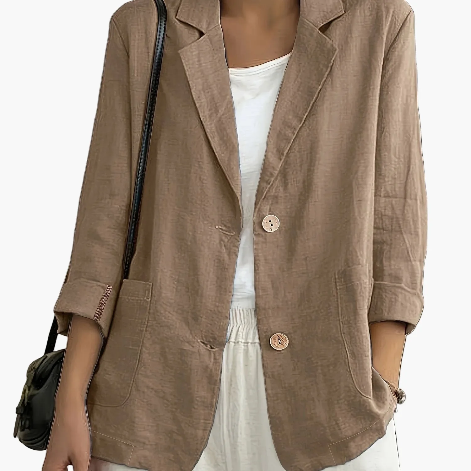 Veste blazer décontractée élégante pour femme à manches longues style urbain - Image 12