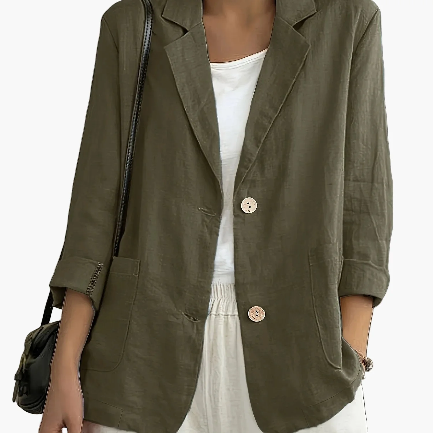 Veste blazer décontractée élégante pour femme à manches longues style urbain - Image 13