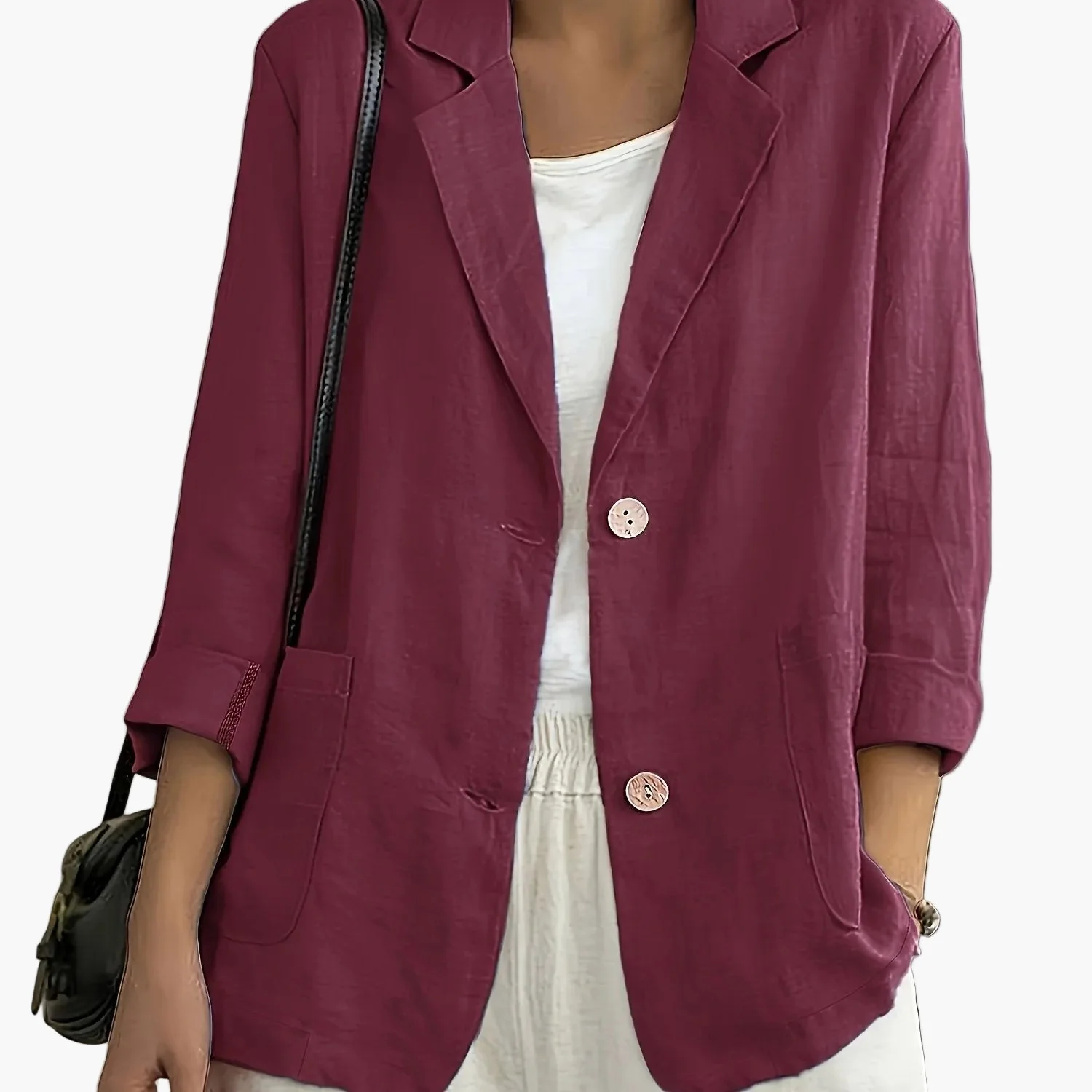 Veste blazer décontractée élégante pour femme à manches longues style urbain - Image 14