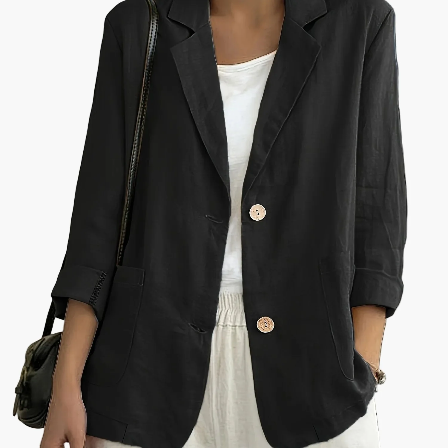 Veste blazer décontractée élégante pour femme à manches longues style urbain - Image 15