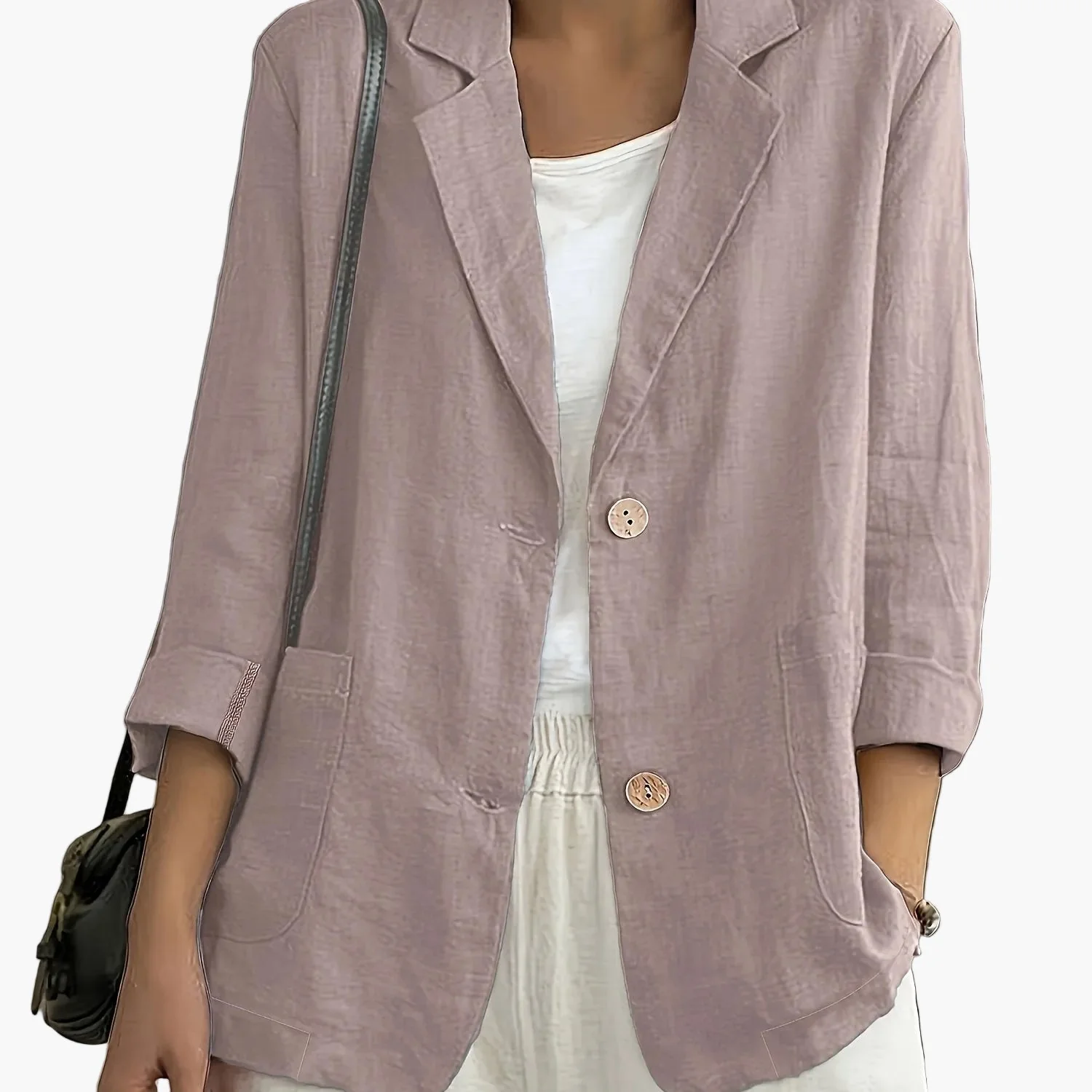Veste blazer décontractée élégante pour femme à manches longues style urbain - Image 16