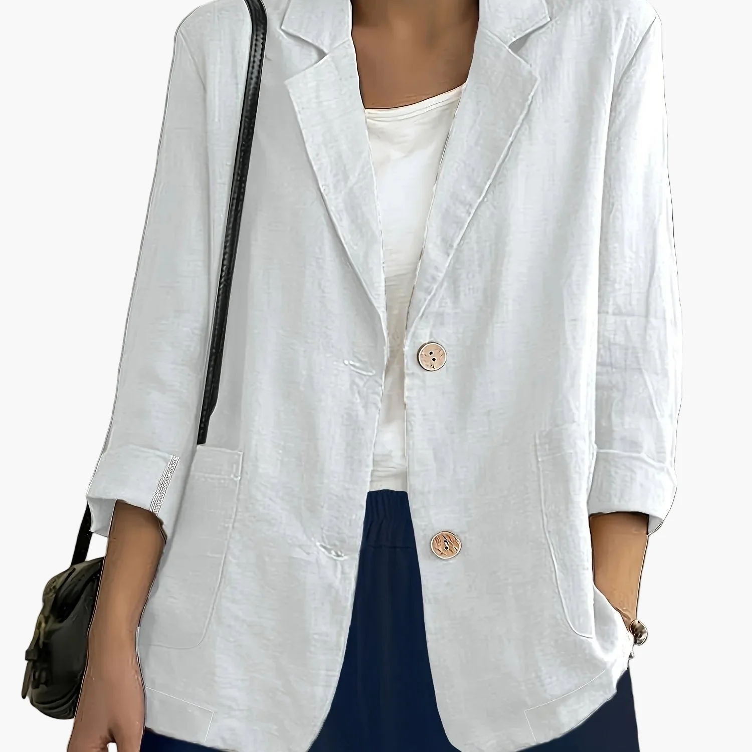 Veste blazer décontractée élégante pour femme à manches longues style urbain - Image 17