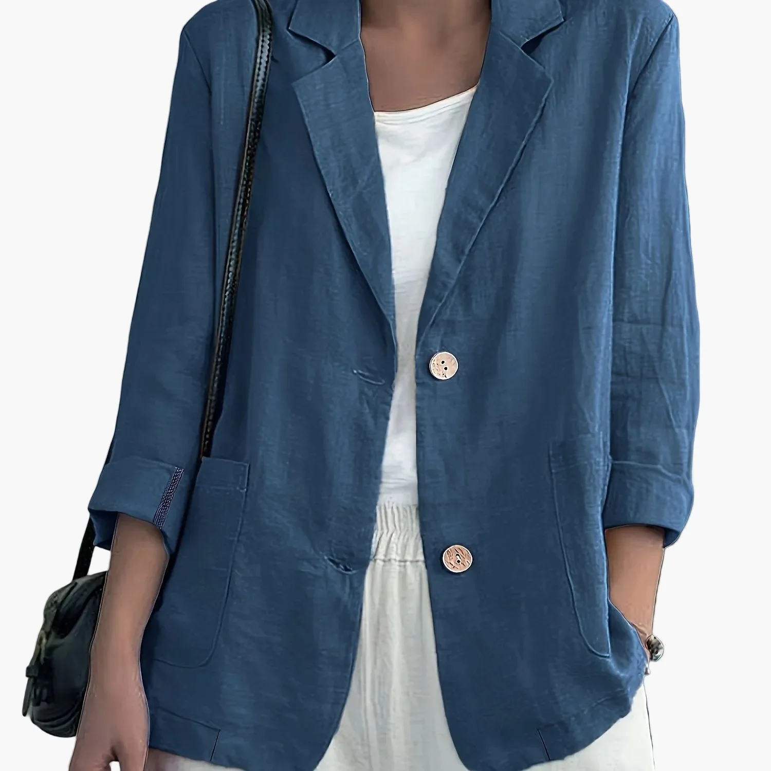 Veste blazer décontractée élégante pour femme à manches longues style urbain - Image 18
