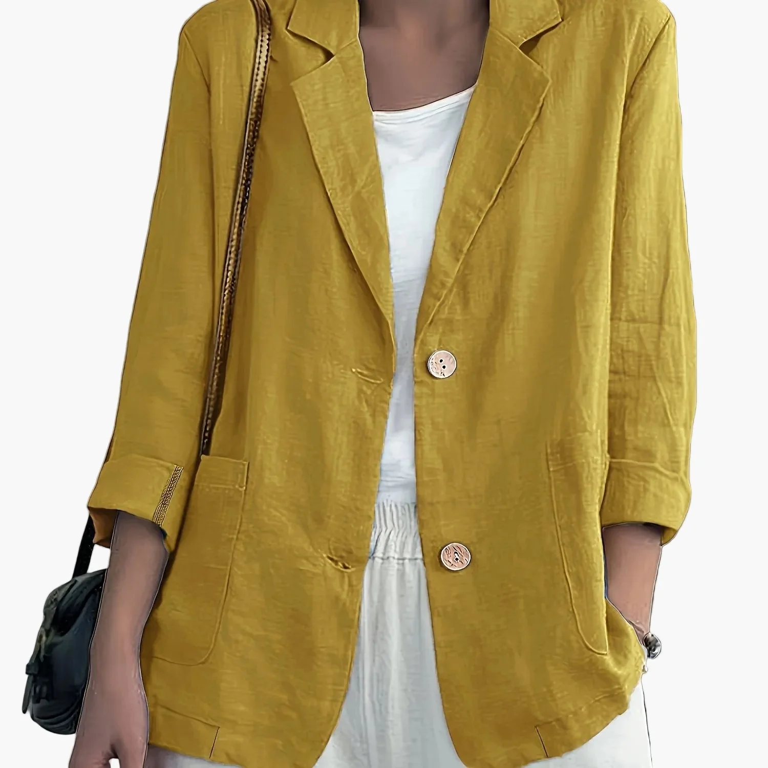 Veste blazer décontractée élégante pour femme à manches longues style urbain - Image 19