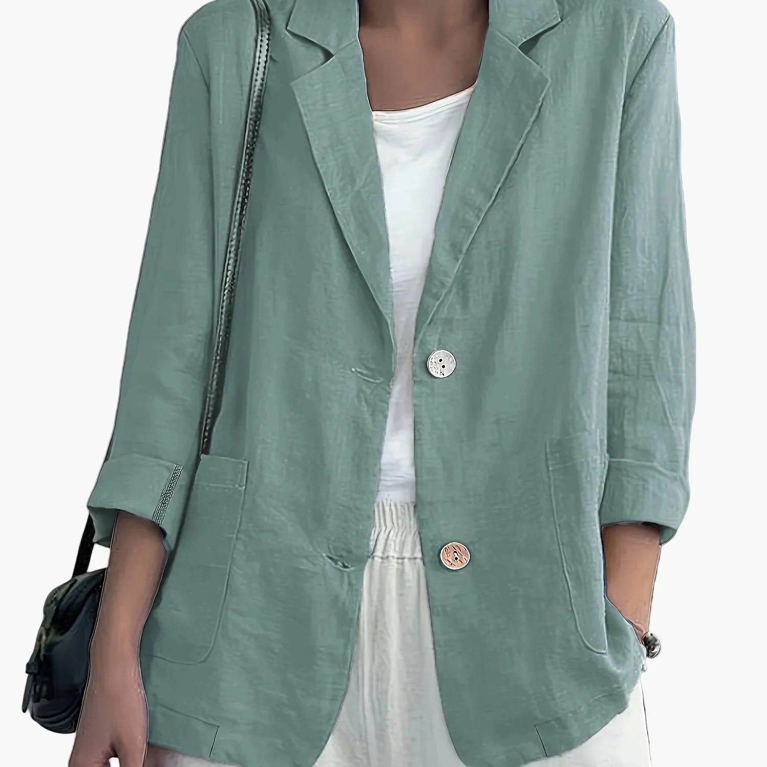 Veste blazer décontractée élégante pour femme à manches longues style urbain - Image 20