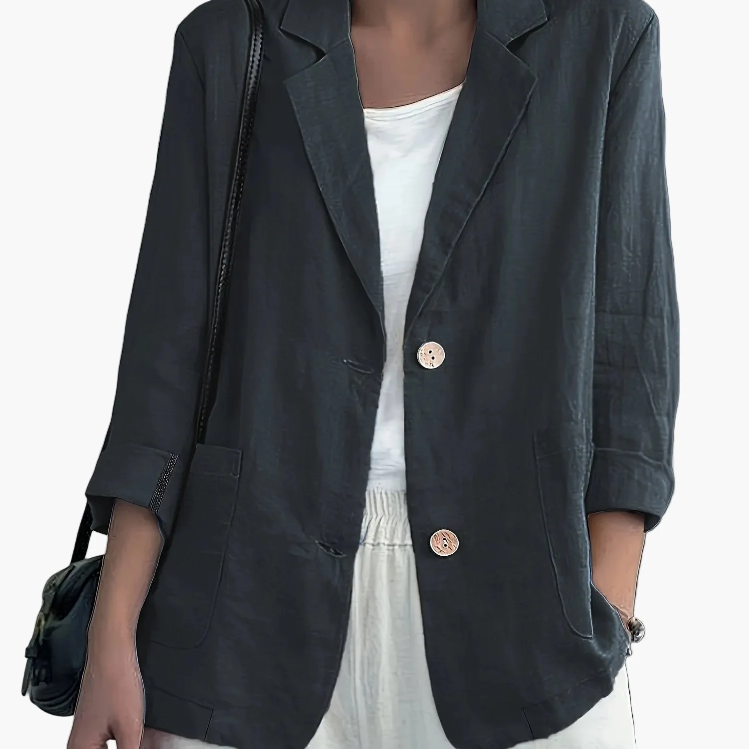 Veste blazer décontractée élégante pour femme à manches longues style urbain - Image 21