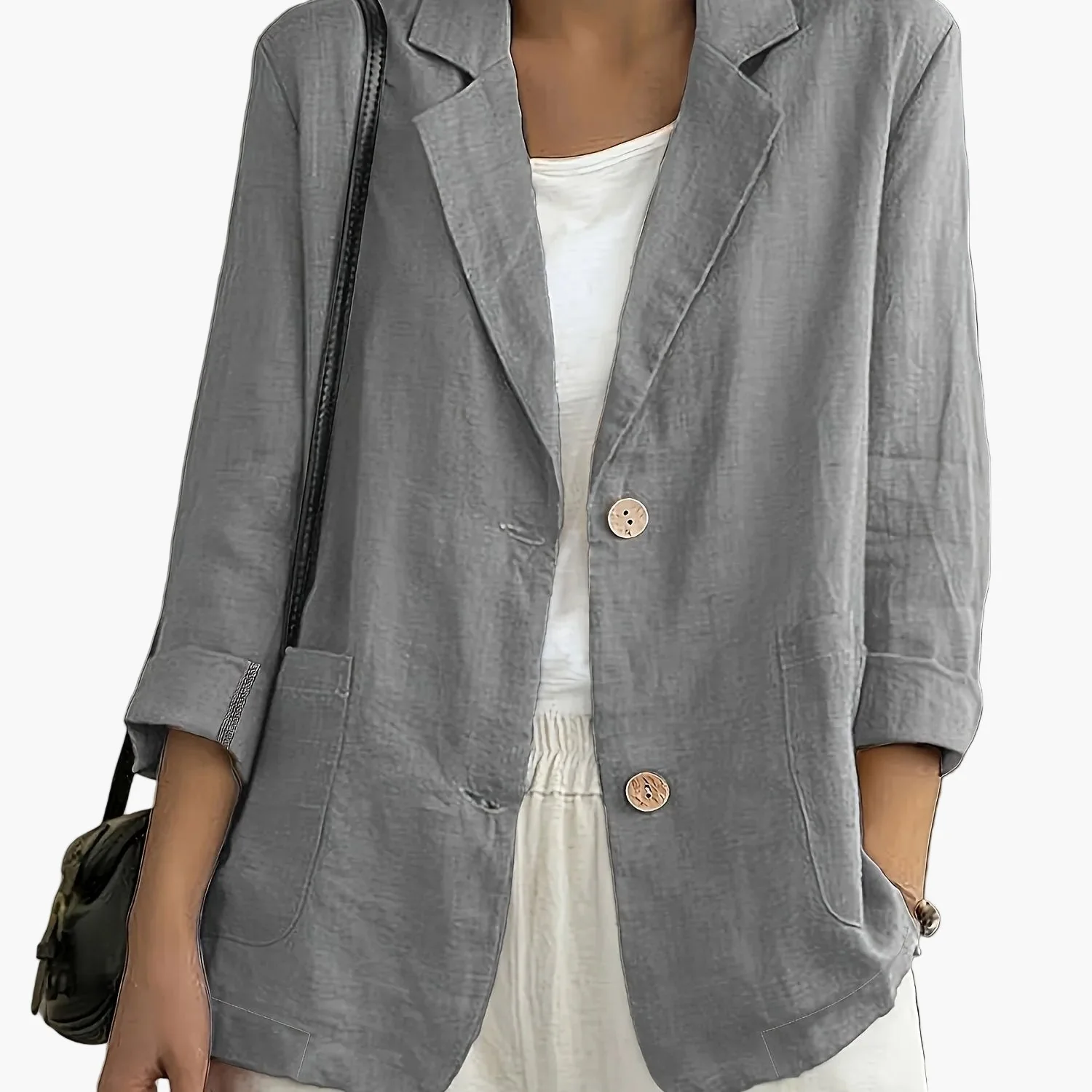 Veste blazer décontractée élégante pour femme à manches longues style urbain - Image 23