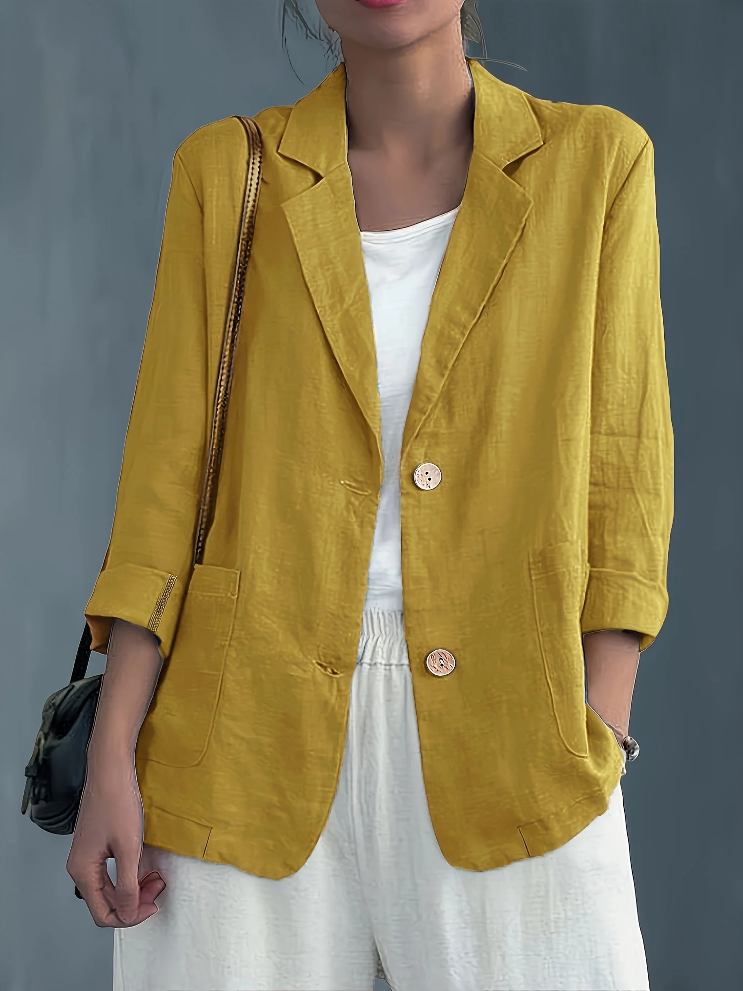 Veste blazer décontractée élégante pour femme à manches longues style urbain - Image 7