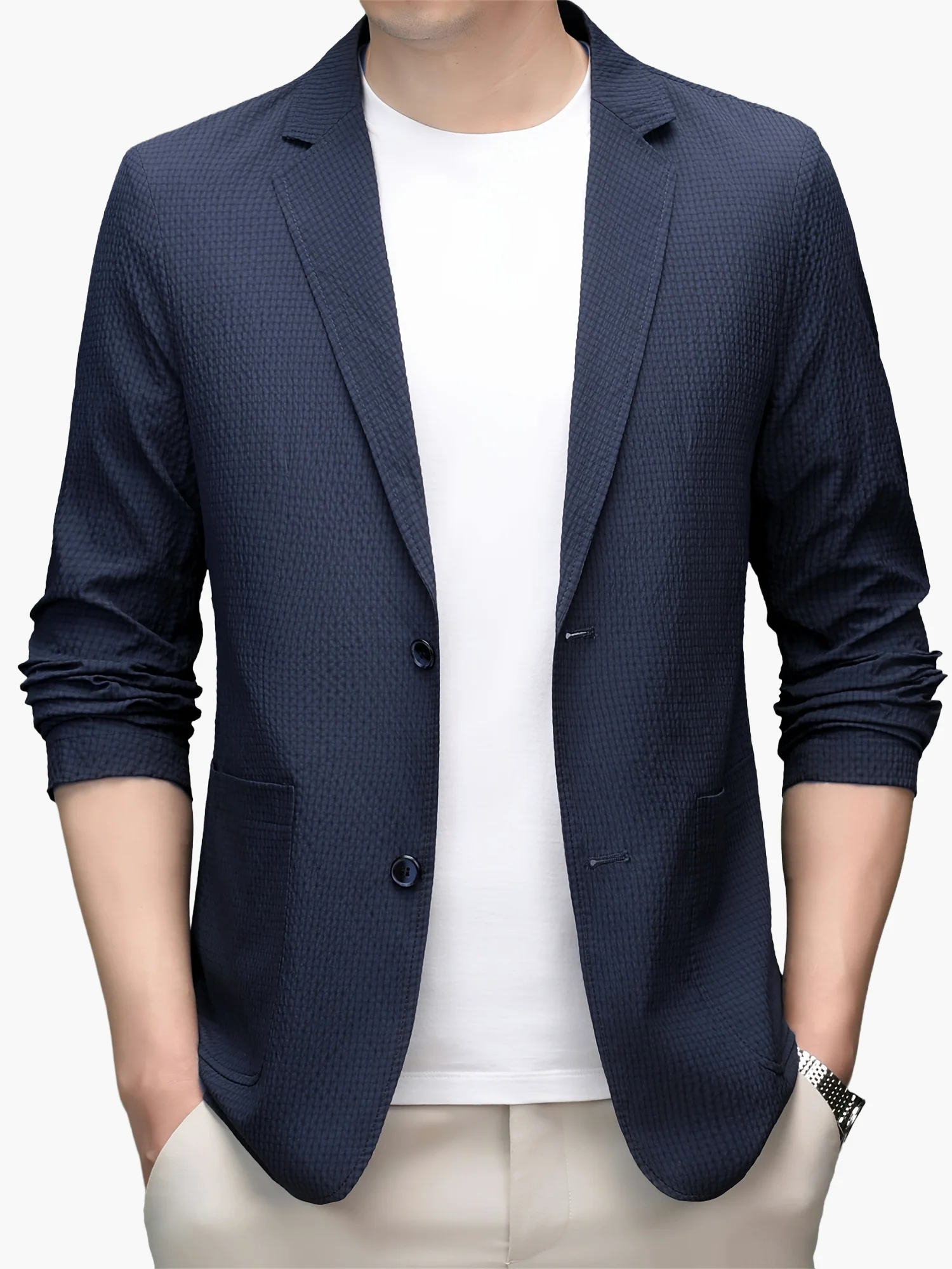 Veste blazer décontractée pour homme - Style élégant printemps/été - Image 3