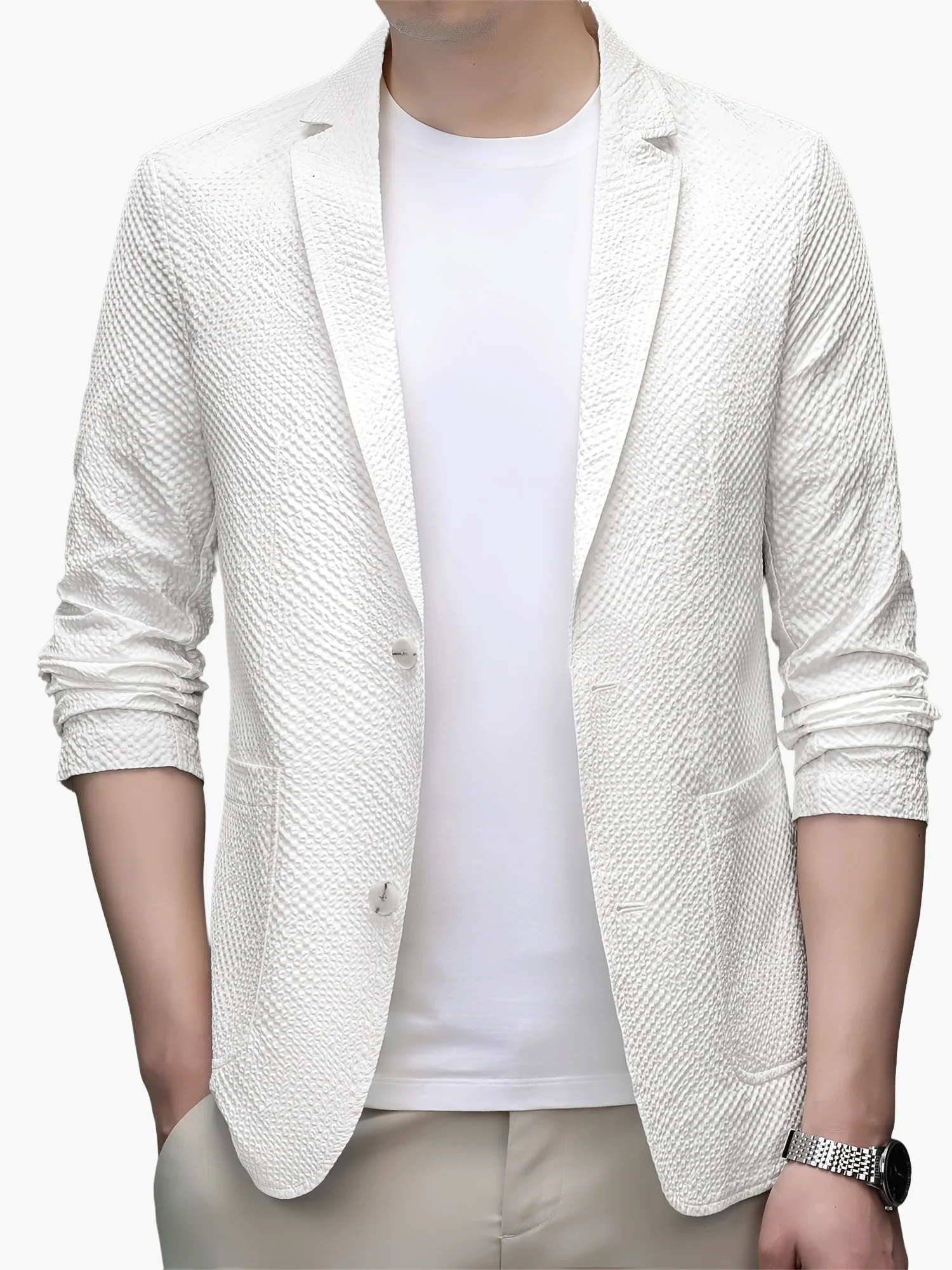 Veste blazer décontractée pour homme - Style élégant printemps/été - Image 5