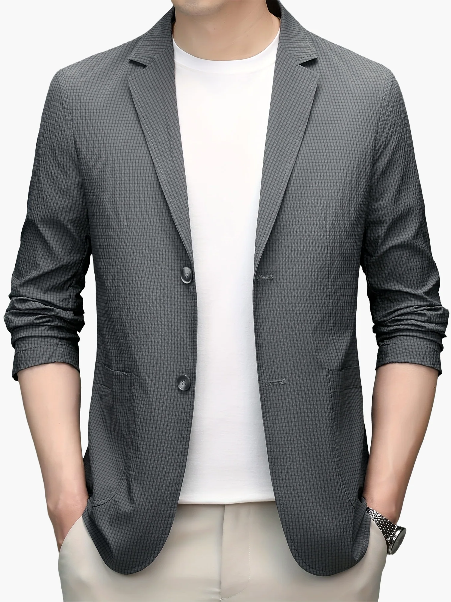 Veste blazer décontractée pour homme - Style élégant printemps/été - Image 7