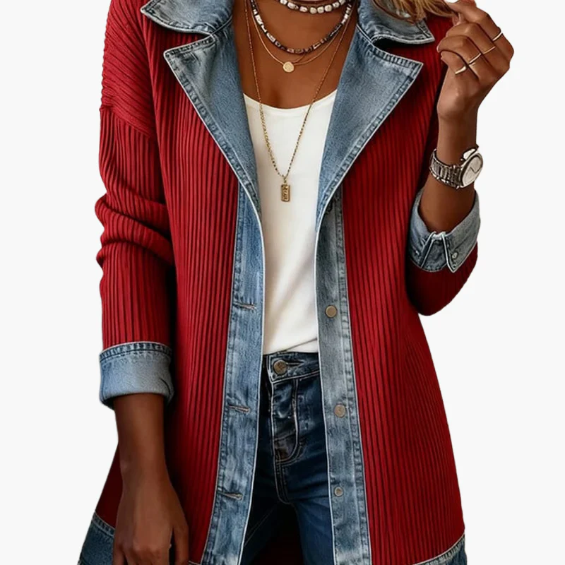 Veste blazer élégante pour femme style urbain chic à revers contrastés - Image 13