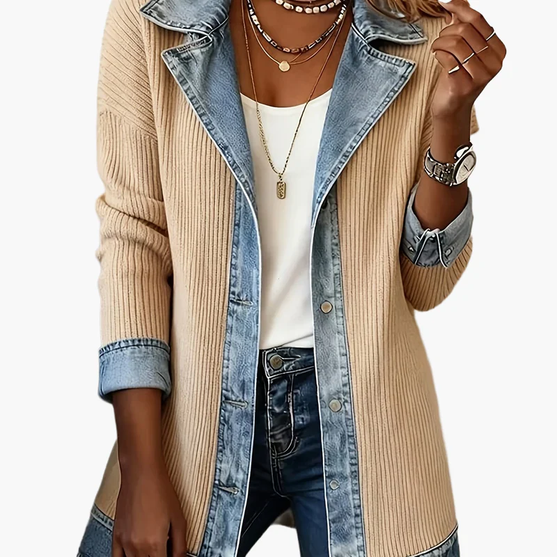 Veste blazer élégante pour femme style urbain chic à revers contrastés - Image 16