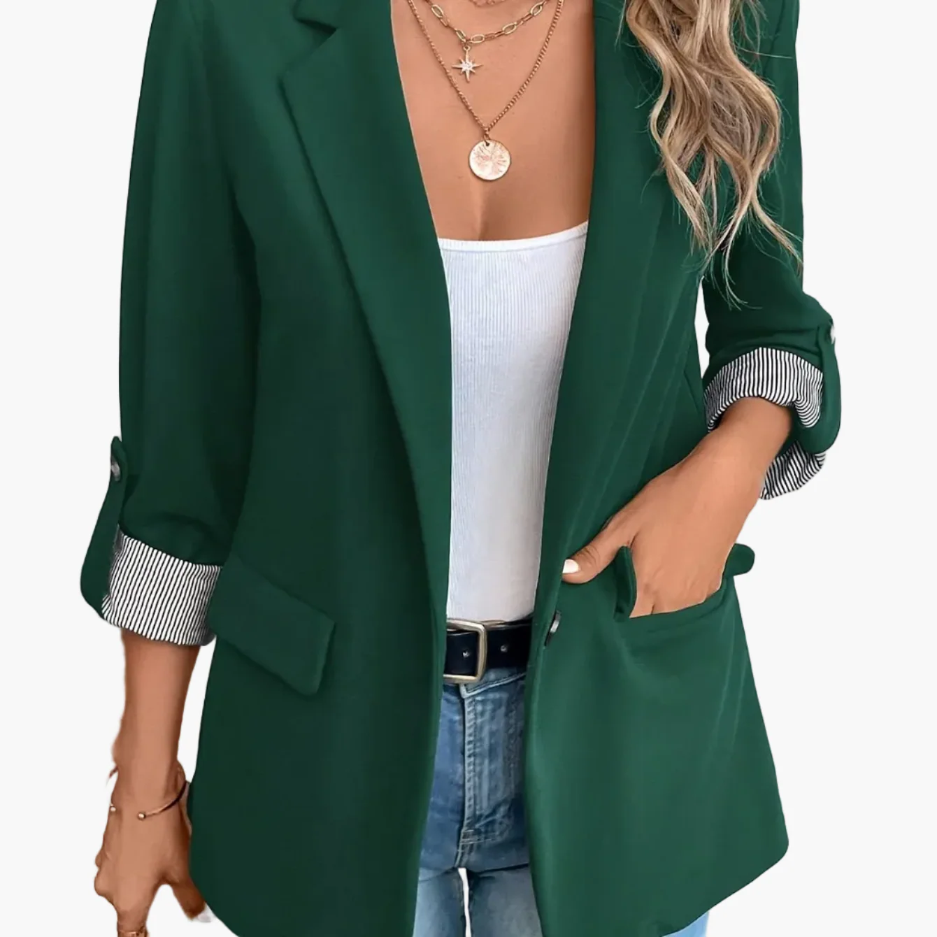 Veste Blazer Femme Élégant Style Professionnel Polyvalent - Image 13