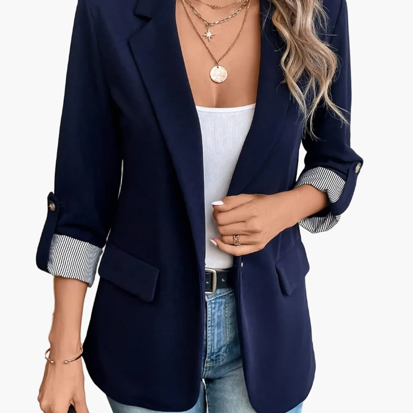 Veste Blazer Femme Élégant Style Professionnel Polyvalent - Image 14