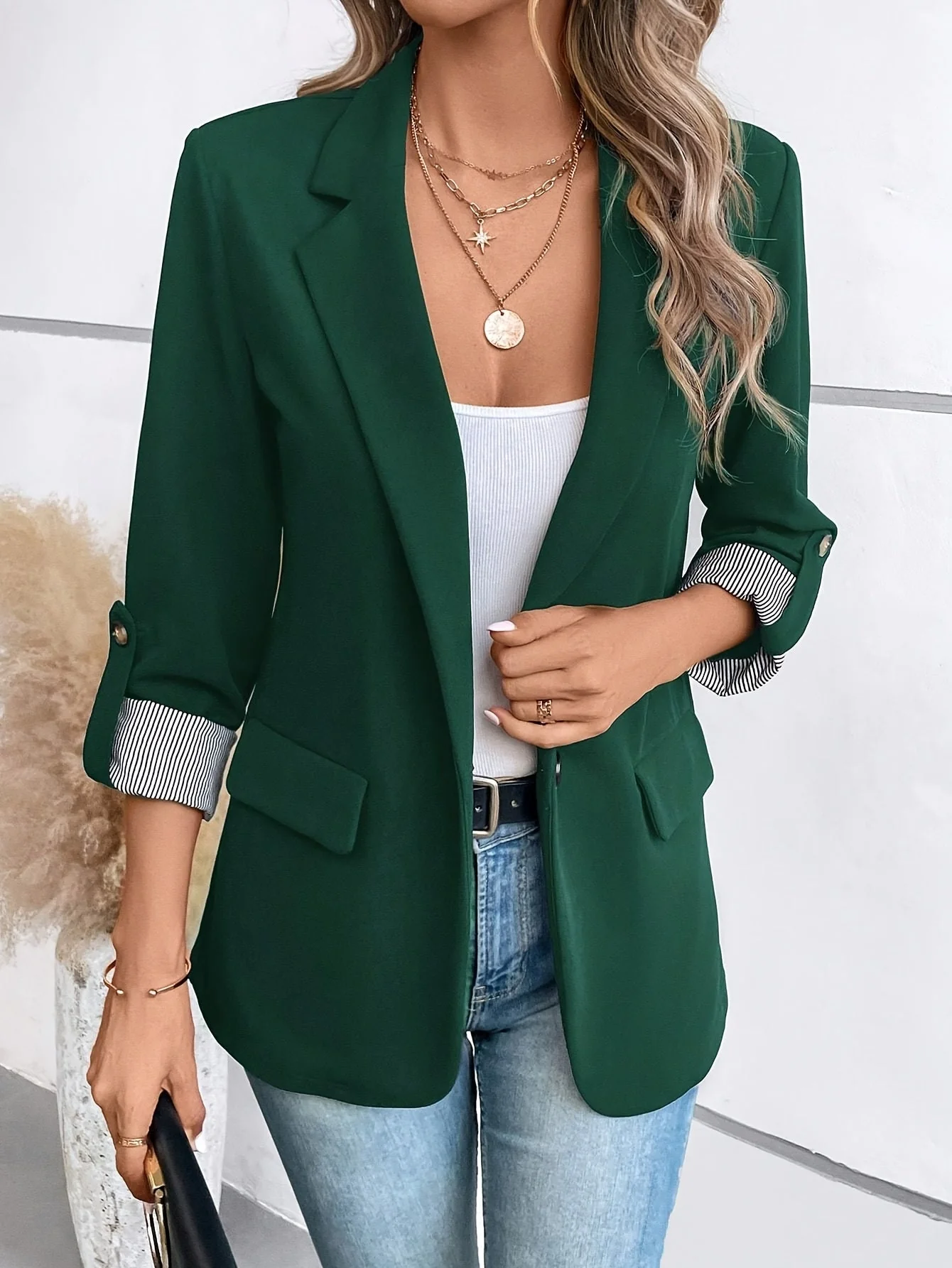 Veste Blazer Femme Élégant Style Professionnel Polyvalent - Image 9