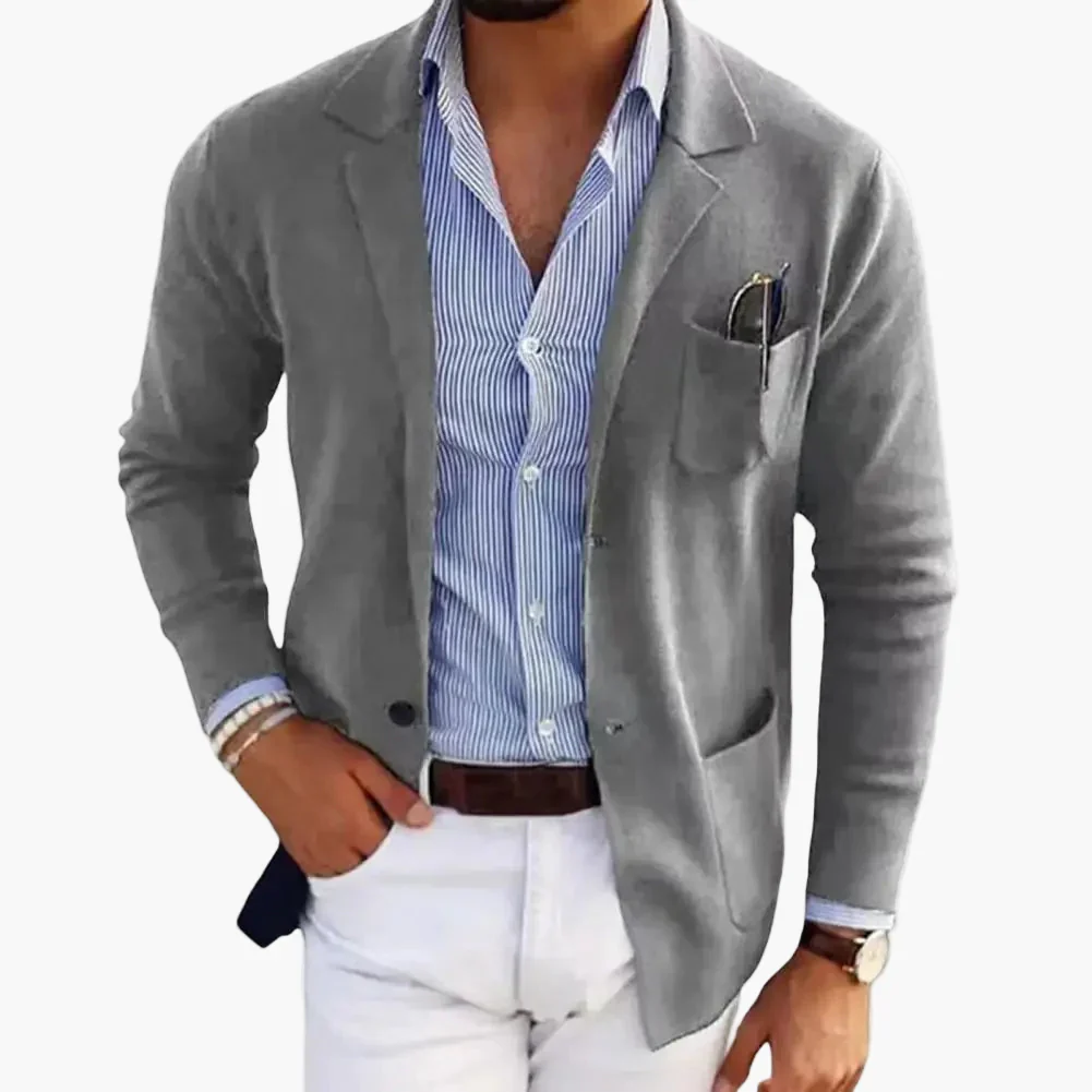 Veste Blazer Homme Élégant Décontracté à Revers, Manches Longues, Style Affaires et Casual - Image 2