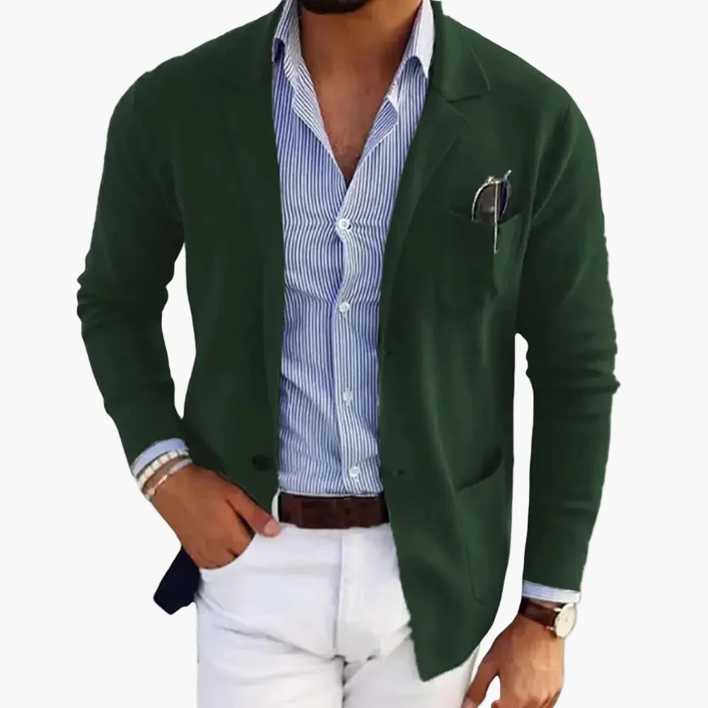 Veste Blazer Homme Élégant Décontracté à Revers, Manches Longues, Style Affaires et Casual - Image 3