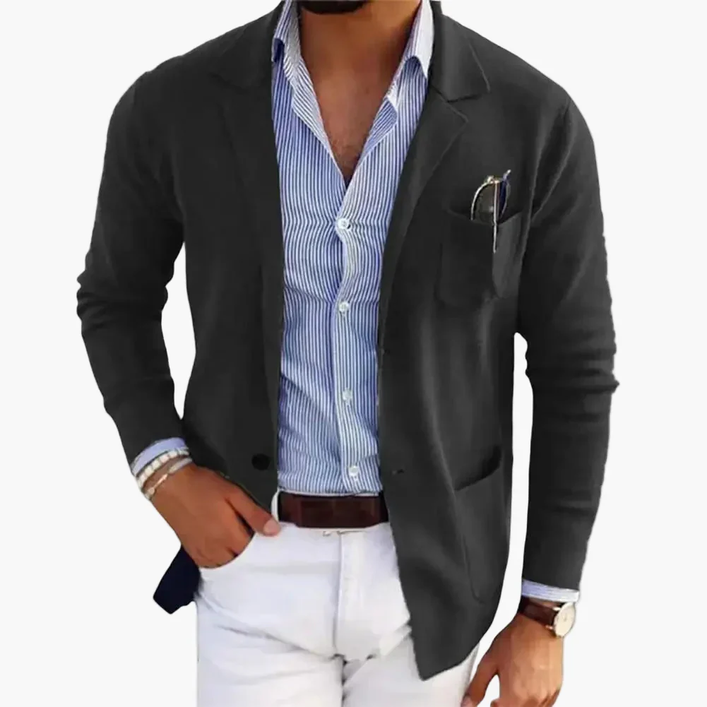 Veste Blazer Homme Élégant Décontracté à Revers, Manches Longues, Style Affaires et Casual - Image 4