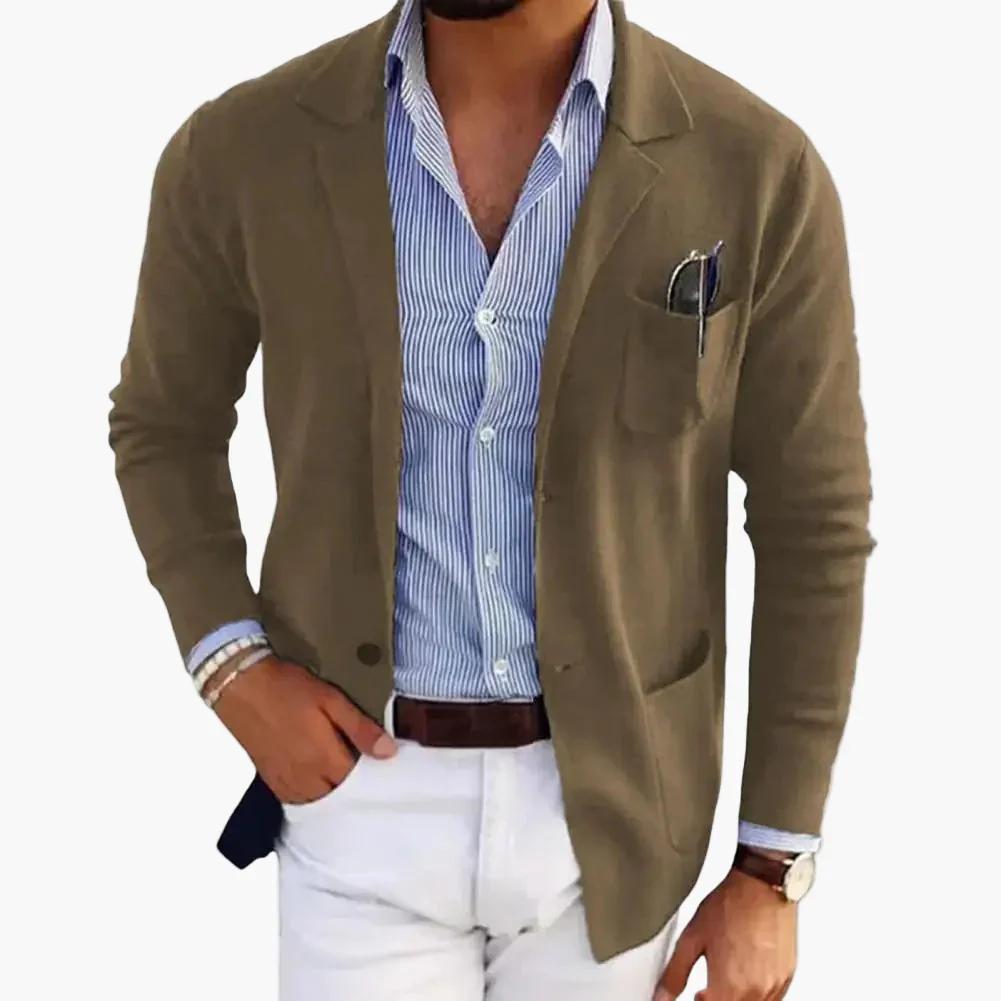 Veste Blazer Homme Élégant Décontracté à Revers, Manches Longues, Style Affaires et Casual - Image 6