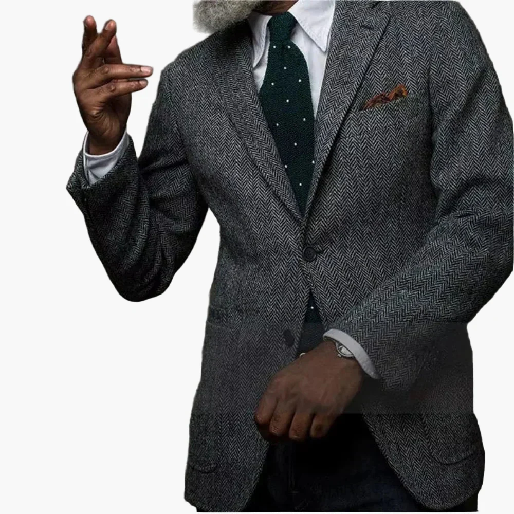 Veste blazer homme élégante style chevron – Idéale pour affaires et occasions formelles - Image 3