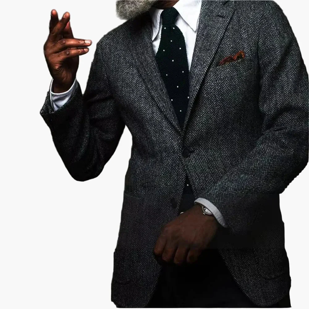 Veste blazer homme élégante style chevron – Idéale pour affaires et occasions formelles - Image 4