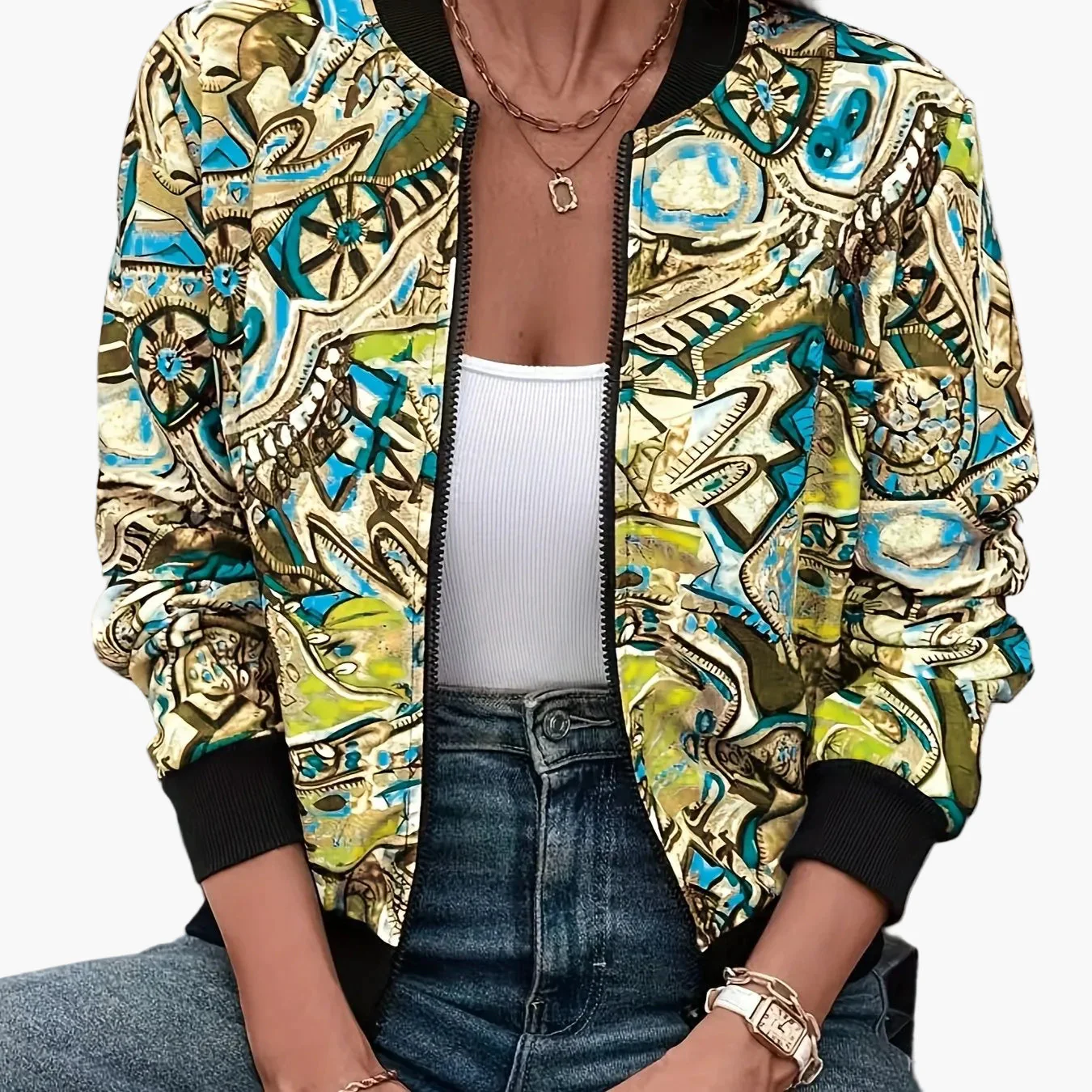 Veste Bomber Décontractée Femme Motif Graphique Style Vacances - Image 14