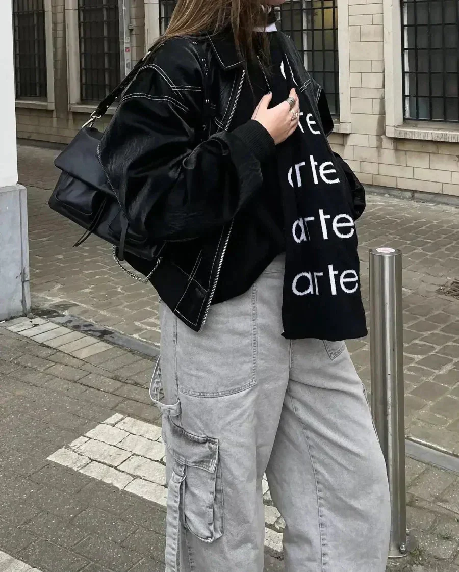 Veste bomber oversize streetwear pour femme – Style urbain décontracté - Image 3