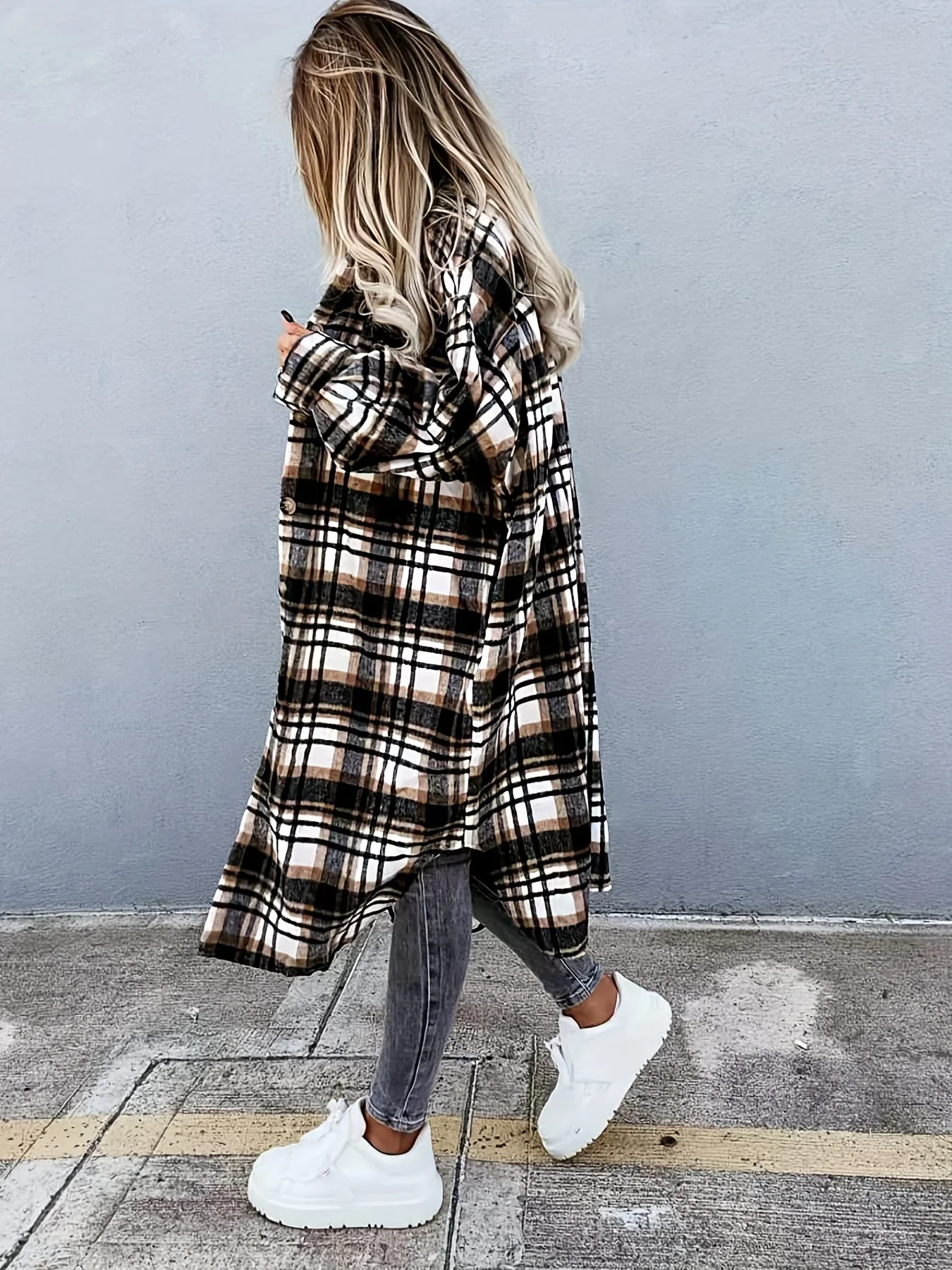 Veste Chemise À Carreaux Style Décontracté Pour Femme - Idéale Pour Mi-Saison - Image 9