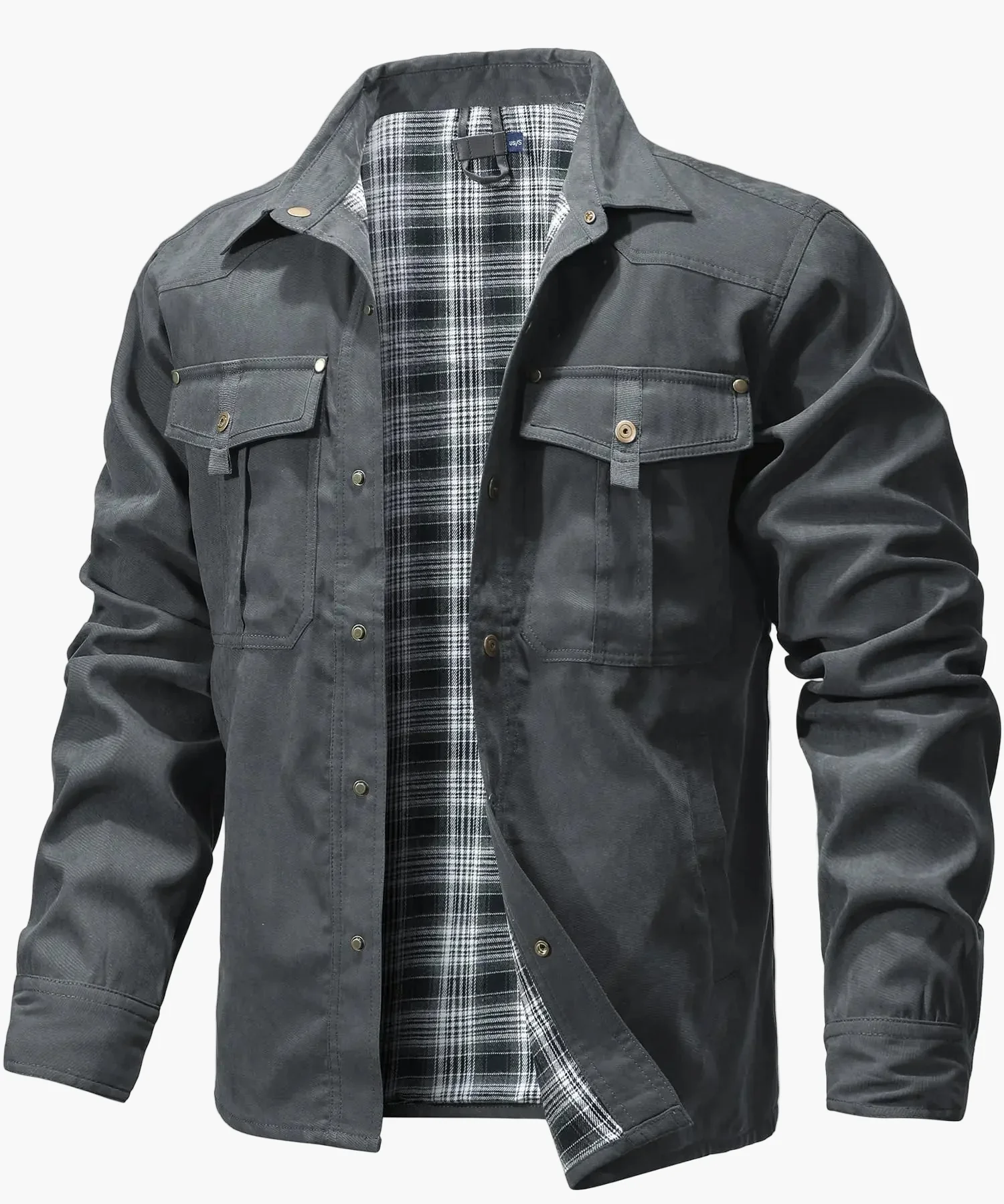 Veste Chemise Homme Style Western Printemps Shacket Décontracté à Boutons Pression pour Extérieur - Image 4