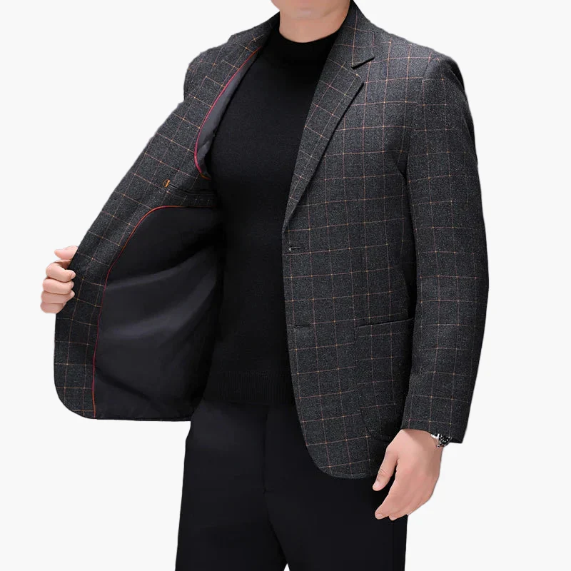 Veste de costume homme à carreaux élégante pour affaires et occasions formelles - Image 2