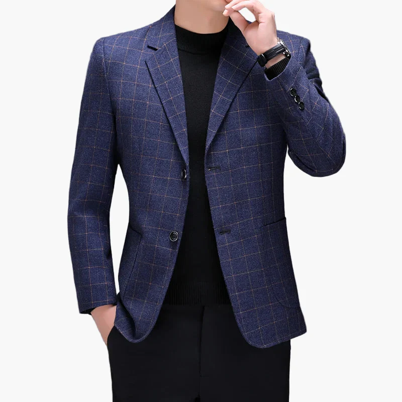 Veste de costume homme à carreaux élégante pour affaires et occasions formelles - Image 3