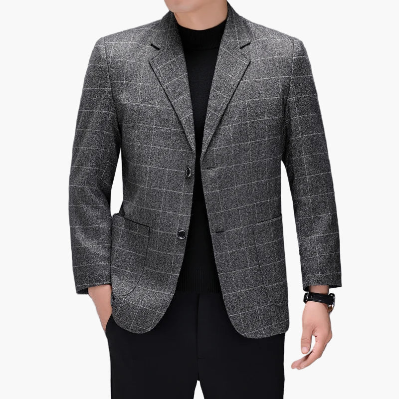 Veste de costume homme à carreaux élégante pour affaires et occasions formelles - Image 5