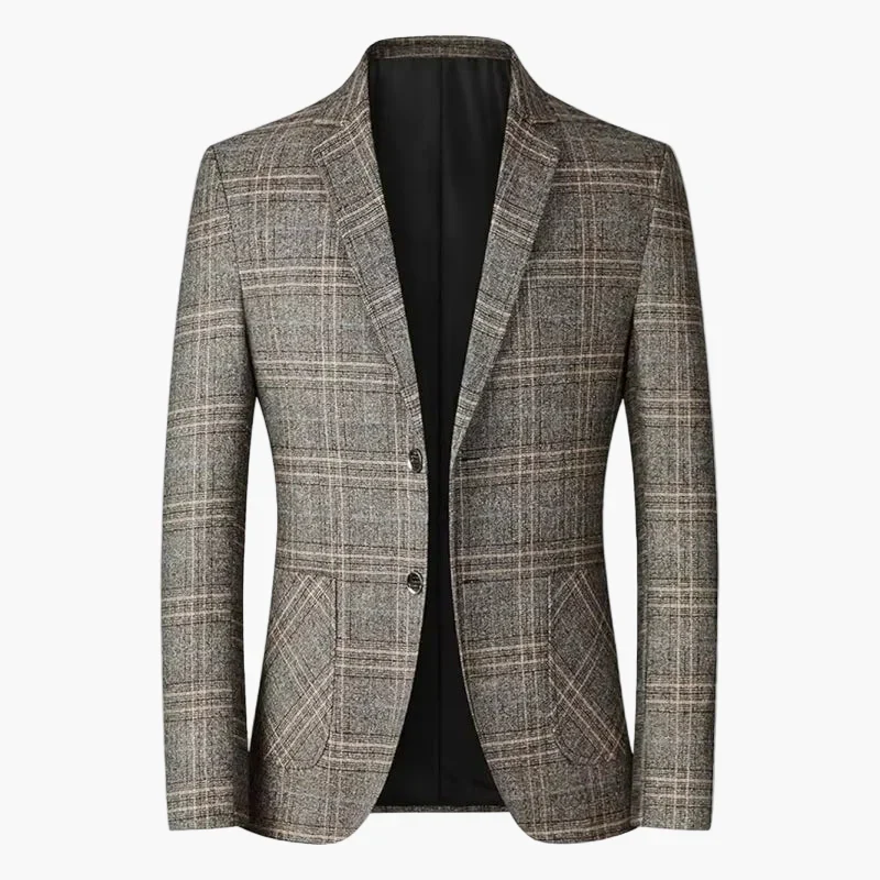 Veste de costume homme élégante à carreaux style business et loisirs - Image 2