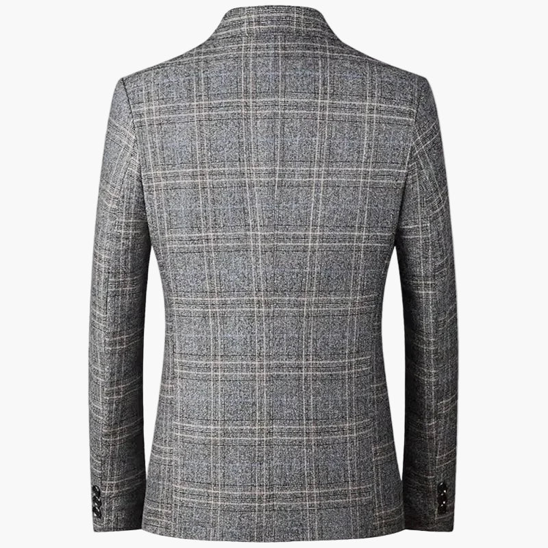 Veste de costume homme élégante à carreaux style business et loisirs - Image 3