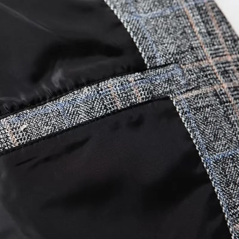Veste de costume homme élégante à carreaux style business et loisirs - Image 5