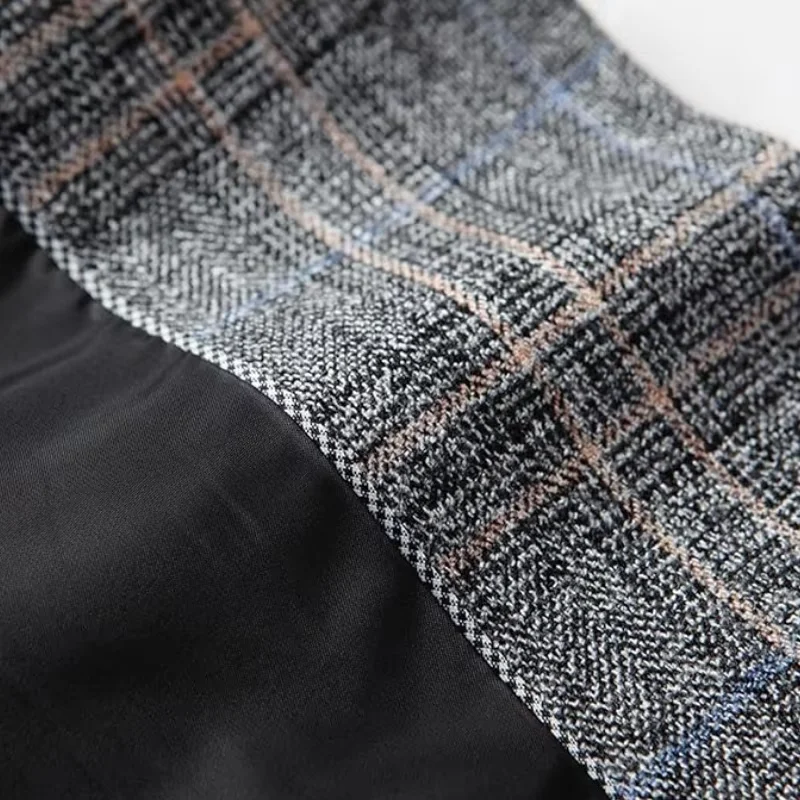 Veste de costume homme élégante à carreaux style business et loisirs - Image 6
