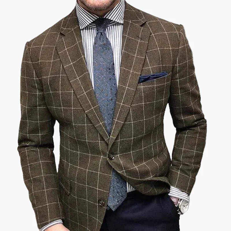Veste de costume homme élégante à motif carreaux – Style business et raffiné pour bureau ou occasions formelles - Image 2