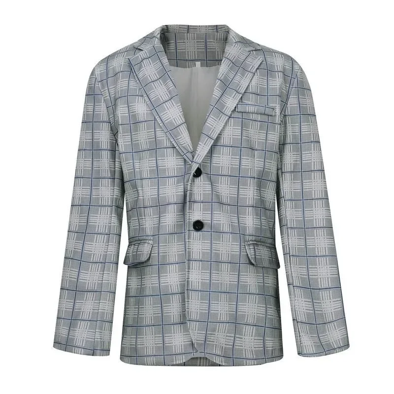 Veste de costume homme élégante à motif carreaux – Style business et raffiné pour bureau ou occasions formelles - Image 3