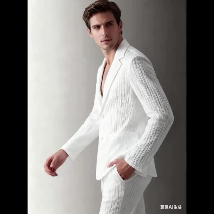 Veste de costume homme élégante à rayures style casual pour printemps/été - Image 11